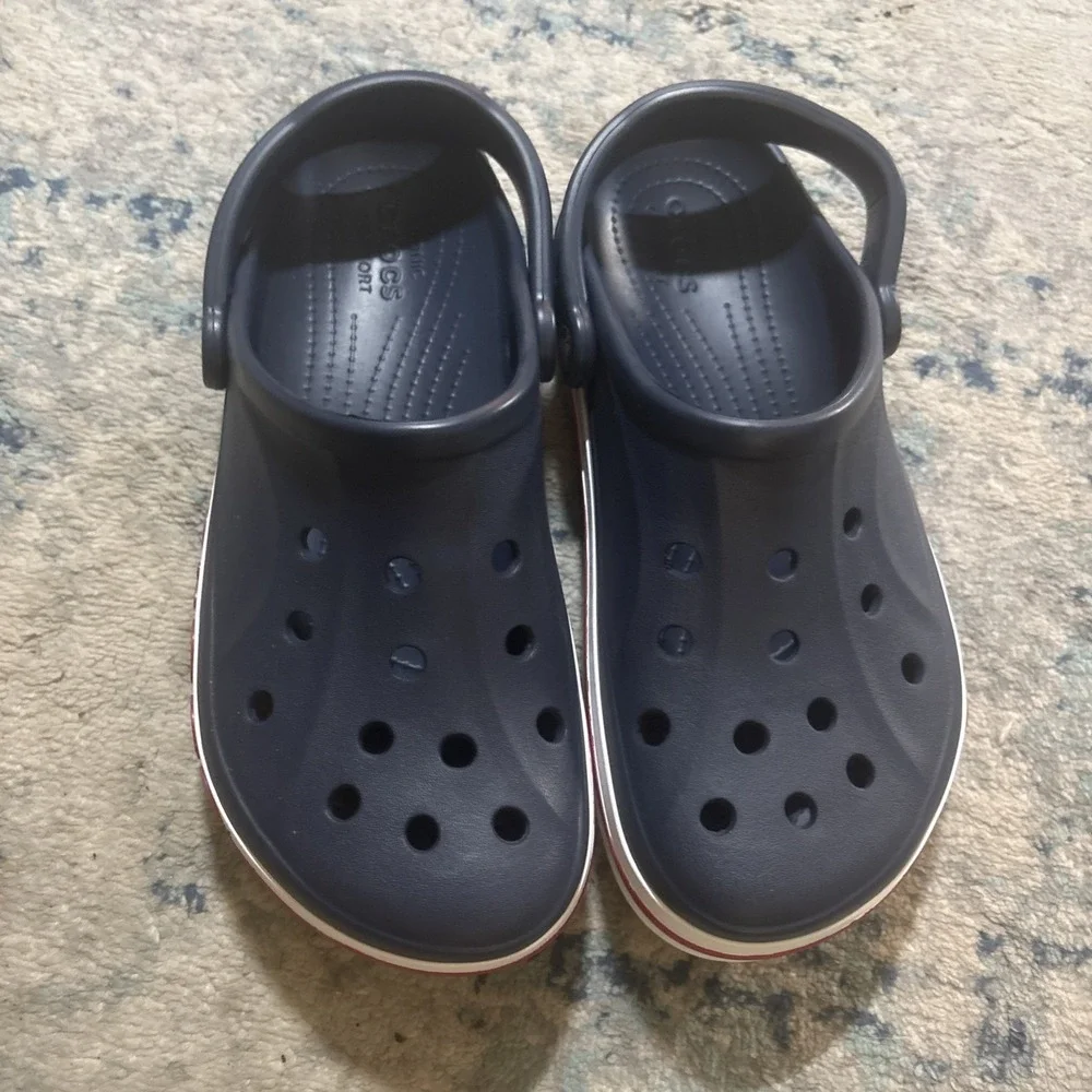 Crocs Bayaband Unisex Clogs Red White Blue Logo Mens 8 Womens 10 New